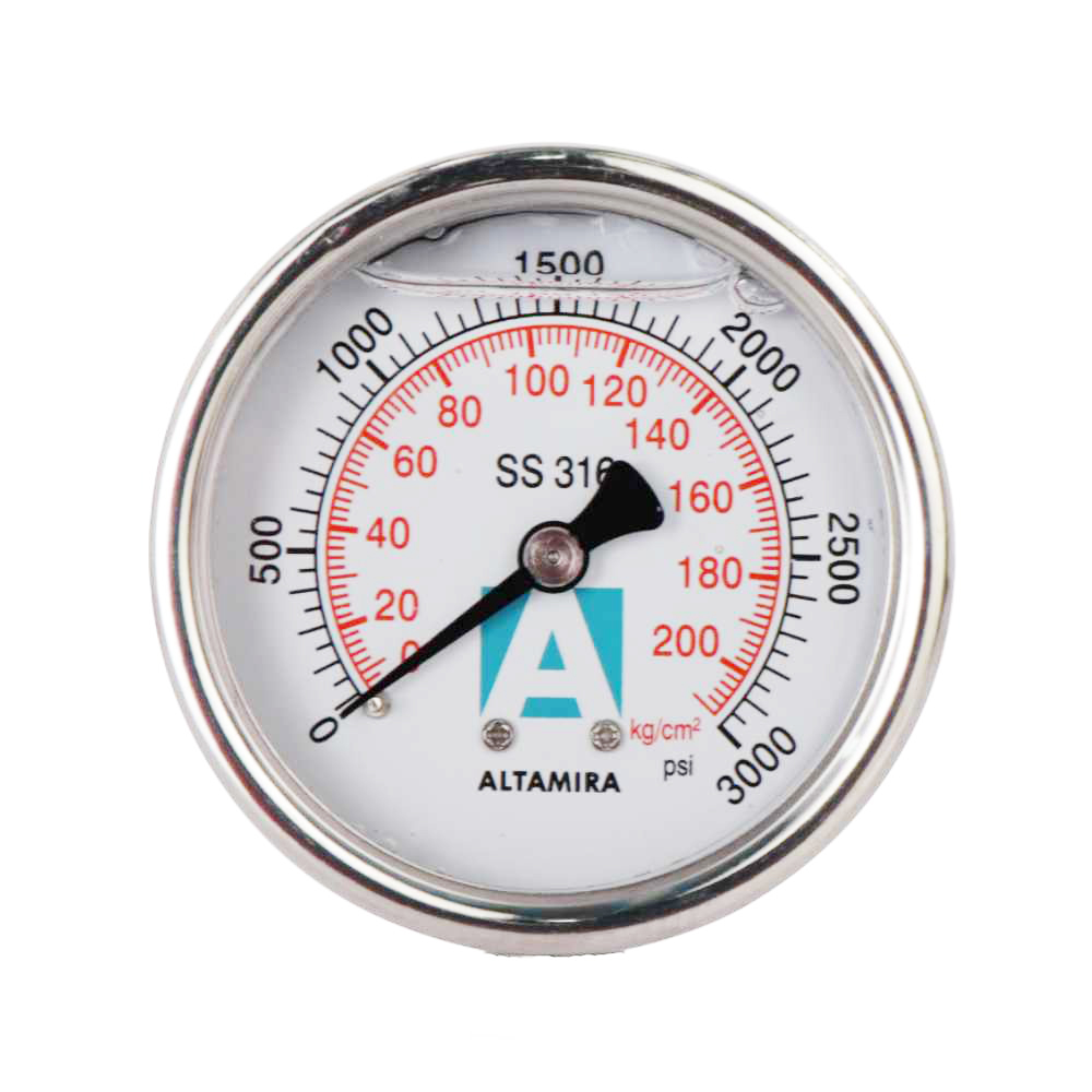 Manómetro de glicerina de alta presión 1500, 3000 y 6000 PSI uso Industrial