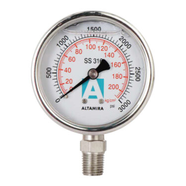 High pressure glycerin manometer 0 to 1500, 3000 and 6000 PSI