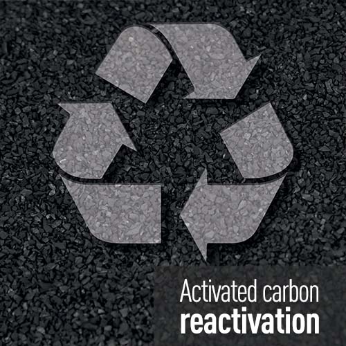 Exhausted activated carbon reactivation