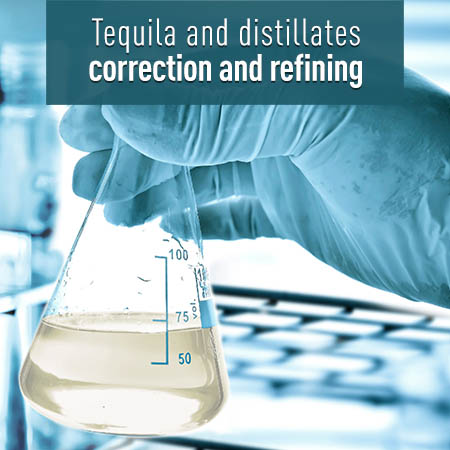 Tequila and distillates correction and refining